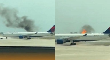Pánico en aeropuerto de Orlando: motor de avión explotó al despegar 