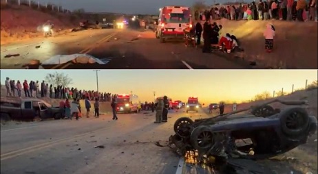 Trágico choque en Camargo; niño y joven muertos, 11 jornaleros heridos