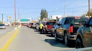 Puente internacional reportan casi una hora de espera en fila