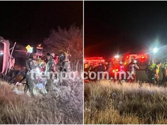 Vuelcan militares en la carretera a Delicias; un muerto y 5 heridos