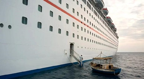 Rescató crucero a 5 personas, viajaban en bote por mar de Cuba
