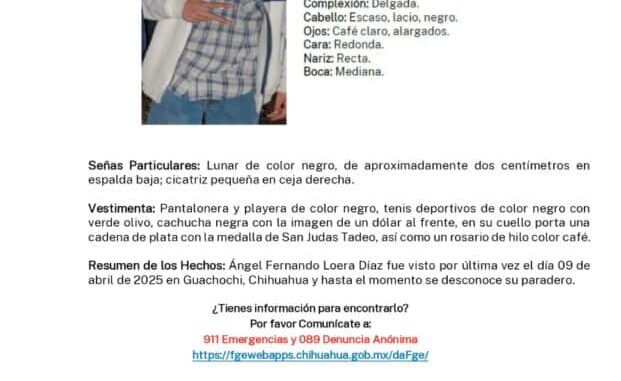 Realiza FGE acciones de búsqueda de menor ausente en Guachochi